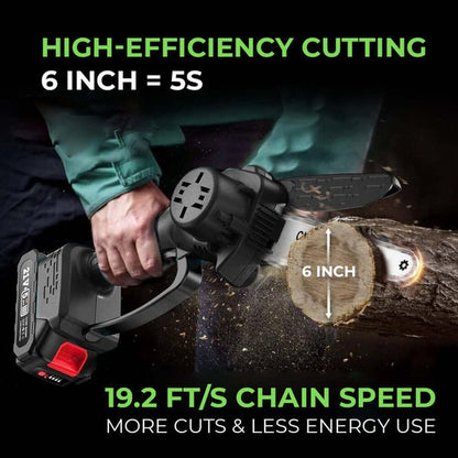 GreenFixtools™ 2-in-1 Cordless 6-Inch Telescopic Chainsaw (+2 FREE Batteries)